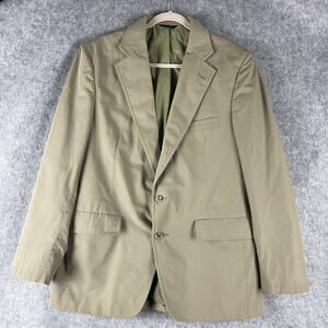 Vintage Haspel Blazer Sport Coat Mens 40R Beige 2 Button Washable Travel